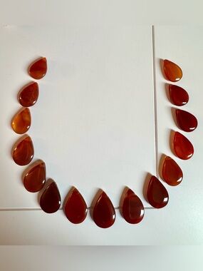 Teardrop Carnelian Statement Beads - with Bonus Beads of Various Sizes